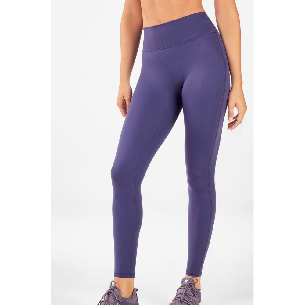 Fabletics Motion365 High Waisted Leggings Purple Mesh Back Pocket Medium - Picture 3 of 10